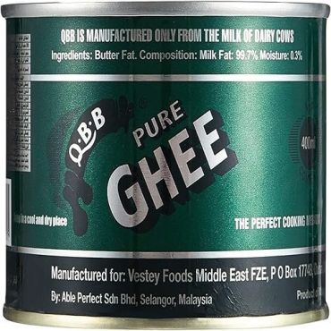 Q.B.B Pure Ghee 400Ml-Tin, 24 Pieces Per Carton